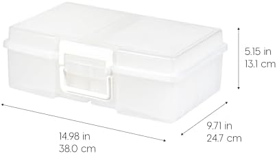 IRIS USA Photo Storage Box |Made in USA| 12 Cases - (2-Pack) - Clear