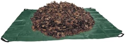 Heavy Duty Waterproof Garden Leaf Tarp, Foldable Waste Rubbish Container Bag with 4 Handles for Yard Cleanup, Lawn Debris Collection