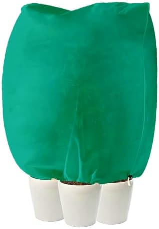 Plant Covers Freeze Protection, 47in*71in Winter Frost Cloths 2.8oz/yd² with Zipper and Drawstring, Garden Cover Protective Blankets for Outdoor Plants Fruit Palm Olive Trees (Green, 1pcs)