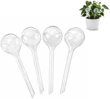 4 Pack Clear Self Watering Globes, 10oz Plastic Plant Water Bulbs, Automatic Self Watering Planter Insert for Indoor Houseplants Garden