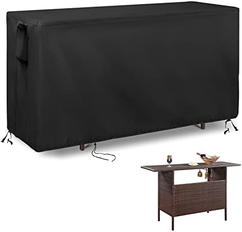 55 Inch Outdoor Bar Table Cover Rectangle for Patio Rattan Wicker Bar