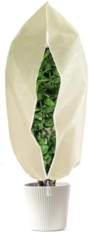 Plant Frost Protection Cover, 1 Pack 32" x 47" Zipper & Drawstring