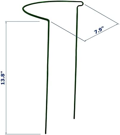 6 Pack 13.8 Inch High Plant Stake,Garden Plant Support,Half-Round Peony Cage Plant Ring Hoop