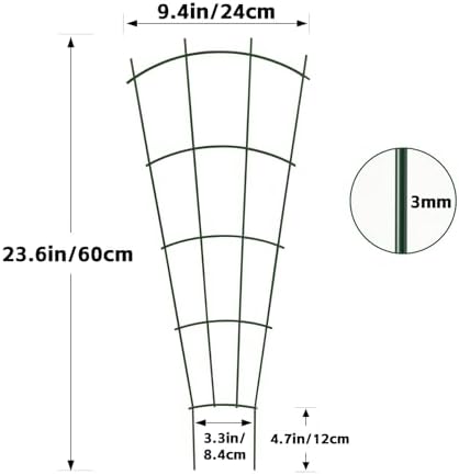 24" Metal Plant Trellis, Climbing Plant Support, 4 Pack (Green)