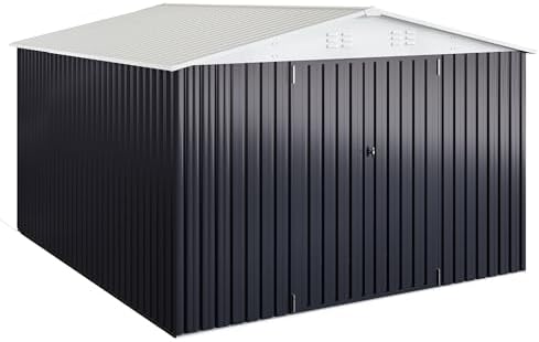 WKM 10x12 FT Outdoor Storage Shed for Backyard, Patio Lawn, White