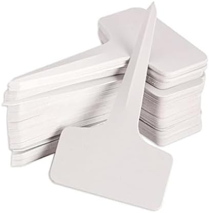 KINGLAKE 100 Pcs 6 x10cm Plastic Plant T-Type Tags Nursery Garden Labels