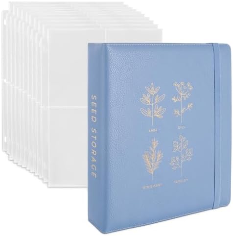 Wildgoose Seed Binder - Garden Seed Packet Organizer, Storage Book, Blue