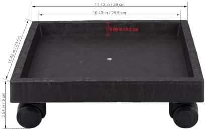 Cabilock Square Plant Stand Caddy Plant Saucer Tray with Wheels Flower Pot Tray Caster Wheels (Black)