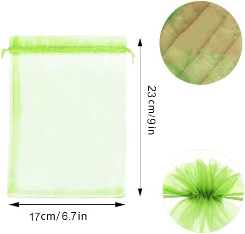 30 Pcs 6.7''×9'' Drawstring Fruit Netting Bags, Reusable Garden Netting Bags, Medium Fruit Protection Bags, Fruit Cover Mesh Bag for Fruit Trees Vegetable Floral