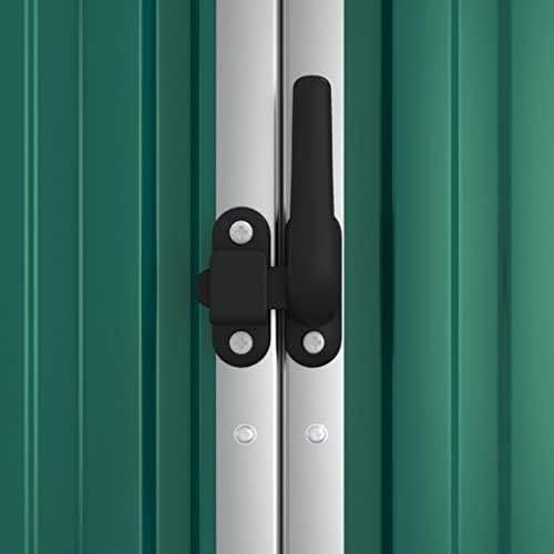 Large Grey Steel Garden Tool Shed - Outdoor Storage with Lockable Doors - Durable Garage and Backyard Organizer for Tools, Equipment, and Lawn Care Supplies