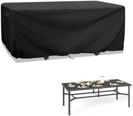Patio Dining Table Cover for 8-10 Person Large 7-8 FT Rectangle Furniture