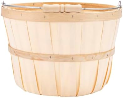 1 Peck Wooden Basket with Handle, Set of 3 Apple Picking Baskets