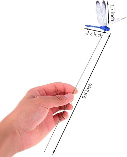 24 Pieces Dragonfly Garden Stakes 3D Dragonfly Garden Decor