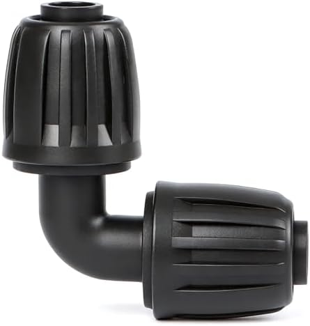 12 Pack 1/2 Inch Drip Irrigation Elbow Fittings (1/2" ID x 0.6-0.65" OD), 1/2'' Dripline Barbed Elbow Connectors with Anti-Drop Lock Nuts for Garden Lawn Irrigation System Connection