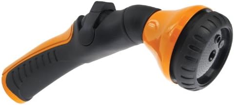 Dramm One Touch Shower & Stream Hand Held Sprayer with with Thumb Control Water Flow, Shower is Soft Enough for Plants, Stream is Powerful Enough for Muddy Sidewalks, Orange