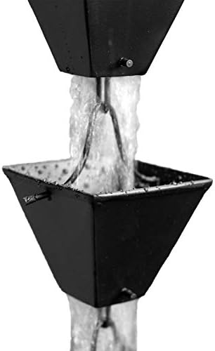 Nutshell Stores Medium Square Cups Rain Chain - Black - 12 Feet