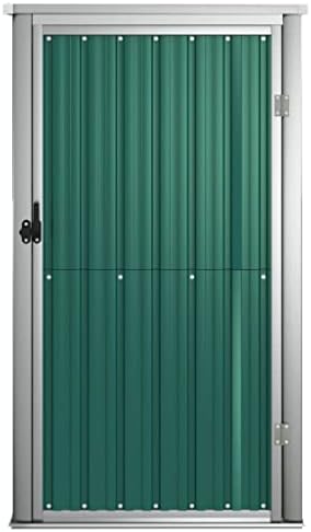 Large Grey Steel Garden Tool Shed - Outdoor Storage with Lockable Doors for Backyard & Garage - Durable, Weatherproof, Ideal for Garden Tools & Equipment Storage