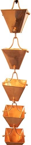 Nutshell Stores Medium Square Cups Rain Chain - Copper - 8 Feet