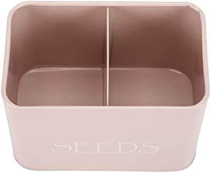 Katai Seed Storage Box – Durable Metal Seed Organizer Storage Box for Gardeners, Complete Seed Packet Storage Box with Lid, Monthly Dividers, 20 Envelopes & Pencil, Compact Seed Saver, Pink Flamingo