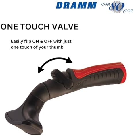 Dramm One Touch Fan Nozzle Handlheld Sprayer with Thumb Control Water Flow, Perfect for Water Restricted Areas when Watering Plants, Pots, Baskets, Vegetables, Berry