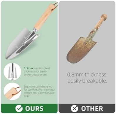 9-Piece Premium Gardening Tool Set for Women - Heavy Duty Stainless Steel Rust-Proof Tools with Fashion Storage Tote | Perfect Gardening Gifts for Mom, Mother's Day, Birthday & Outdoor (Green)