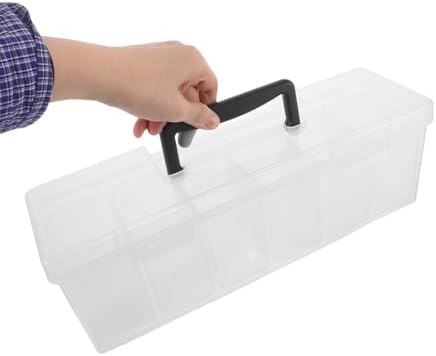 Portable Plastic Seed Organizer Box with Handle and 6 Dividers