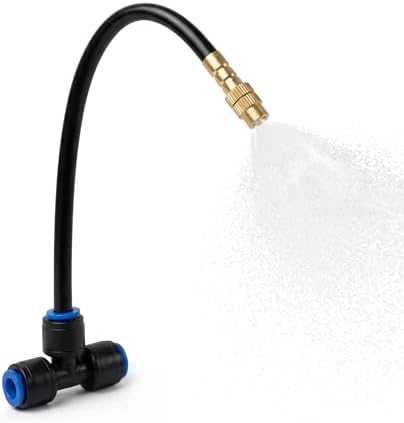 40PCS Push-to-Fit Drip Irrigation Mister Emitters for 1/4" Irrigation Tubing, Copper 360° Adjustable Bendable Atomizing Nozzles with T-Connectors,Micro Spray Nozzles for Garden Greenhouse Agricultural
