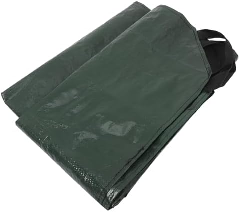 Collapsible Leaf Collection Bag with Handles, PE Woven Garden Tarp