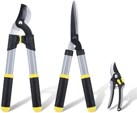 Colwelt Loppers Hedge Clippers Garden Shears 3Pcs, 17’’ Gardening Scissors