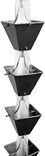 Nutshell Stores Medium Square Cups Rain Chain - Black - 16 Feet