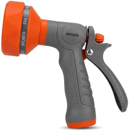 Garden Hose Nozzle Sprayer - 9 Spray Patterns, On Off Valve Heavy Duty