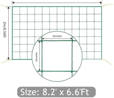 Trellis Netting, Heavy-Duty Garden Grow Netting for Climbing Plants, Outdoor Indoor Net for Cucumber, Tomatoes, Beans, Clematis, Fruits & Vegetables, Climbing Vining Plants (8.2' x 6.6'Ft)