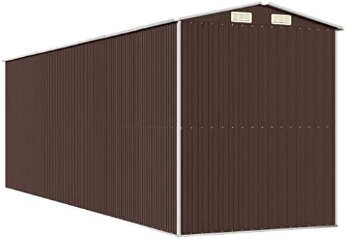 Large Metal Garden Shed, 75.6 x 75.6 x 87.8 Inch Outdoor Storage Cabinet, Galvanized Steel Tool Organizer for Backyard, Patio, and Lawn