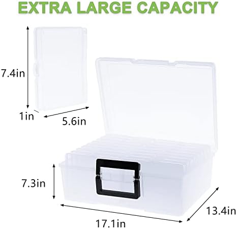 Photo Storage Box 5" x 7", 18 Inner Extra Large Photo Organizer Container