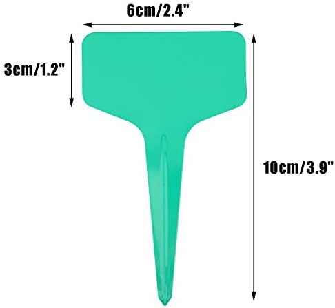 KINGLAKE Green Plant Labels,100 Pcs 6 x10cm Plastic Plant T-Type Tags Nursery Garden Labels