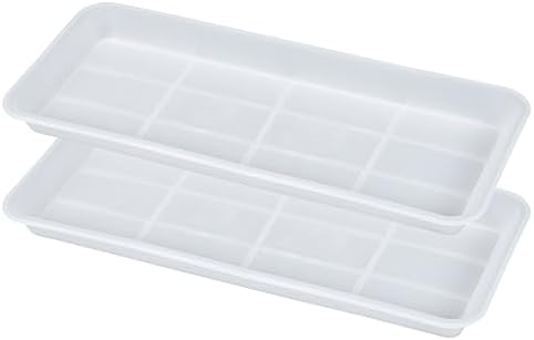 VUWEZ 2 Pack of Plastic Plant Tray Saucer Rectangular 16 inch, Plant Trays Saucers for Indoors Outdoor, Plant Water Drip Tray for Flower Pot Planter, Windowsill Plant Tray (7.0 X 16.1'', Clear)