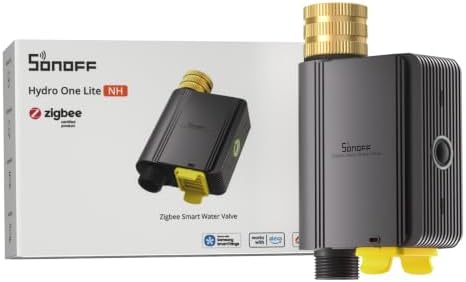 SONOFF SWV-ZNU Hydro ONE Lite Zigbee Smart Sprinkler Timer, Brass Inlet, Weather-Adaptive Scheduling Irrigation for Garden, 4 AA Battery Powered, Requires Zigbee Hub, No Flow Meter, Compatible with HA