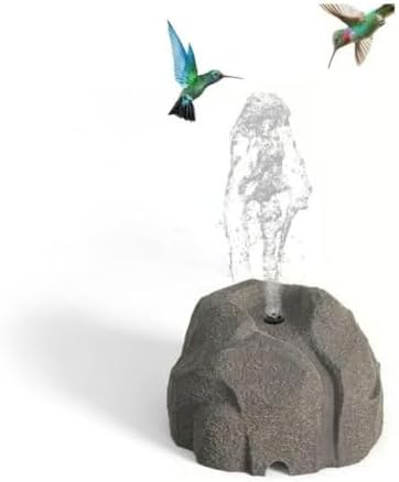 Solar Powered Rock Water Fountain, with Dry Run Protection, Resin Imitation Granite Bird Bath Fountain Pump, Outdoor Decorative Fountain for Garden, Patio & Backyard Landscape Decor，Type B