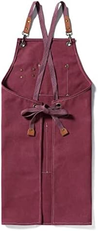 Tosewever Canvas Cross Back Chef Cotton Aprons for Men Women with Large Pockets