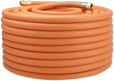 Wiseflow Garden Hose 150FT x 3/4", Heavy Duty Rubber Hose, Water Hose with Five Layered Braiding, Male Female Fittings, 1200PSI Burst, 300PSI Working for Yard, Car Wash, Pets (Orange)