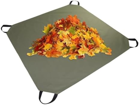 Leaf Tarp with 4 Handles, 600D Oxford Garden Waste Bag, Waterproof Yard Debris Collector for Lawn Cleaning, Pruning, and Outdoor Storage, 57x57 Inch