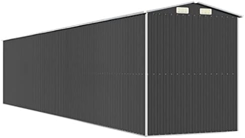 vidaXL Garden Shed Anthracite 75.6"x402"x87.8" Galvanized Steel