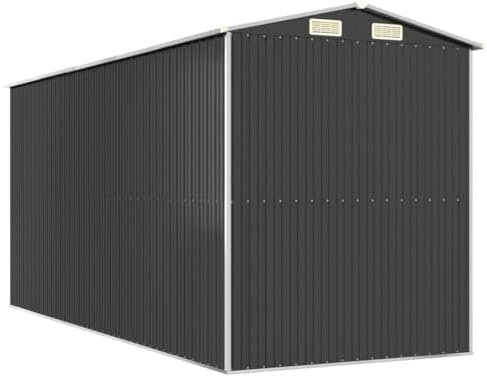 vidaXL Garden Shed Anthracite 75.6"x173.2"x87.8" Galvanized Steel