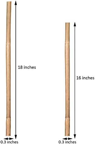 Plant Stakes,16IN Natural Bamboo Stakes, 20Pcs Garden Plant Support Stakes