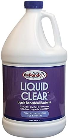 The Pond Guy LiquidClear Beneficial Bacteria Pond Cleaner for Outdoor Water Gardens & Small Ponds, Cloudy Water Reducer, Fish & Plant Safe, 1 Gallon