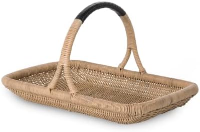 KOUBOO Small Wicker Vegetable Basket with Arch Handle, Natural Rattan Tote