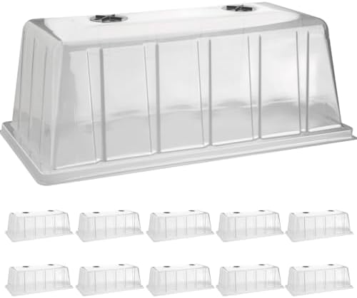 10 Pack 1020 Humidity Domes, 7.3" Tall Clear Seed Tray Cover