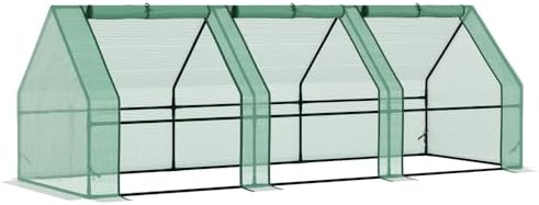 Durable Polyethylene Mini Greenhouse for Outdoor Gardening – Portable Grow Tent with Ventilation & UV Protection (Green + Steel)