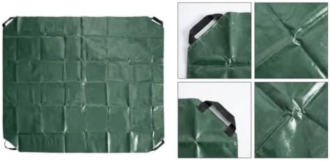 Sturdy PE Leaf Collection Mat Waterproof Garden Debris Tarp with Handles for Yard Cleanup 1.98m Large Green(1.98x1.98m)