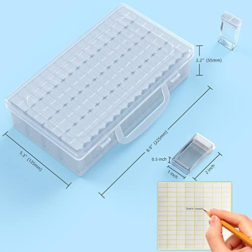 64 Slot Seed Box,112 Stickers Tweezers,Bead & Seed Storage Organizer | Use for Flower Seeds,Vegetable Seeds.